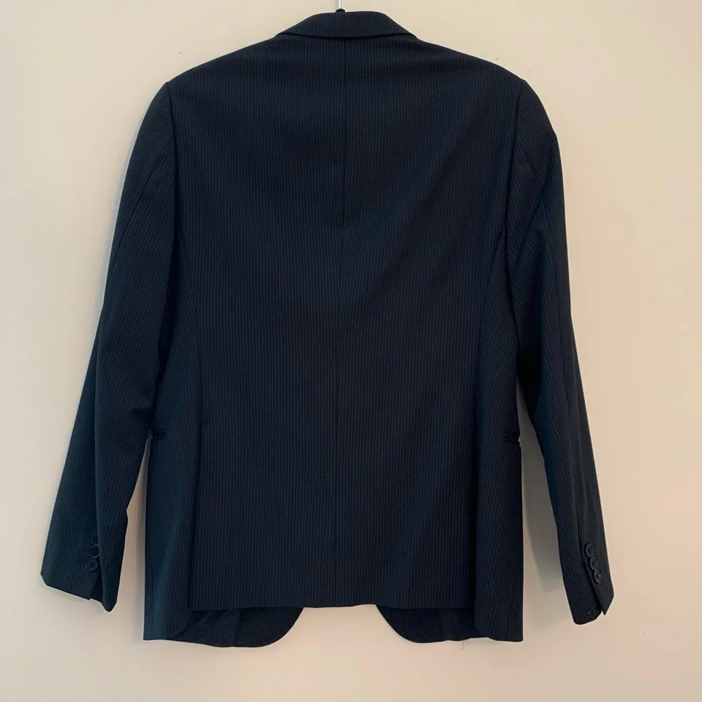 Armani Collection Navy Blue Pinstripe Classic Blazer - Picture 4 of 4